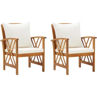 vidaXL Gartenstuhl 65,5 x 65,9 x 42,3 cm braun 2 St.