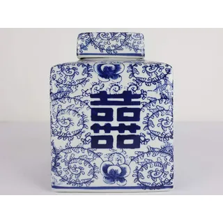 Chinesische Porzellan Deckelvase Doppeltes Glück