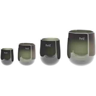 DutZ Barrel Smoke | Deko Glas Vase | Smoke| mundgeblasen| H 18 D 14 cm | Windlicht (H 18 cm D 14 cm)