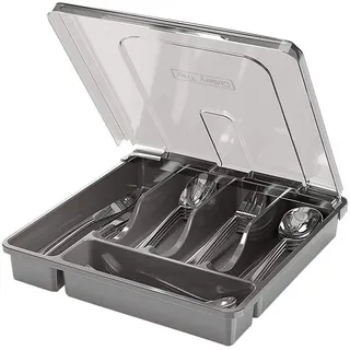 HIMAugbo Besteckkasten Besteckbox mit Deckel, Tragbarer Besteck