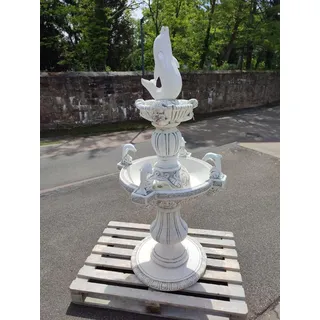 XXL Premium Delfin Springbrunnen Stein 165 cm hoch Deko Garten Brunnen Figur inkl. Spedition