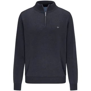 Troyer FYNCH-HATTON, Herren, Gr. M (50), blau (navy), Strick, Obermaterial: 100% Baumwolle, unifarben, bestickt, casual, bequem hüftbedeckend, Rundhals, Langarm Bündchen, Pullover, mit Logostickerei