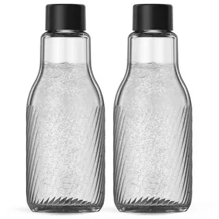 Sodastream Glas (Schwarz, Transparent) Crystal Riffled 0,95 L (2er-Pack)