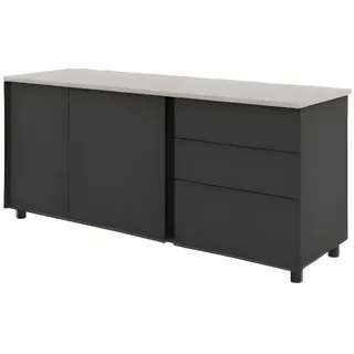 JVmoebel Sideboard Exklusiver Bürotisch aus Holz mit modernem Design für Arbeitszimmer (1 St., Sideboard), Made in Europa schwarz