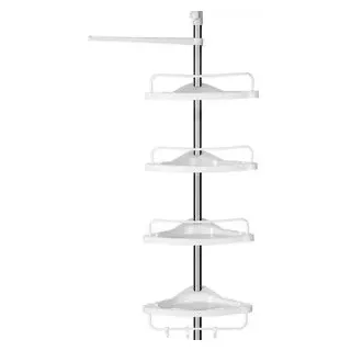 Songmics Teleskop-Duschregal BCB02SW weiß 25,0 x 35,0 x 85,0 - 300,5 cm