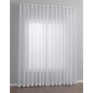 Gardine Voile Batist mit Wellenband »Wien« HxB 245x300 cm Weiß 1:2 Wellenband Bleibandabschluß Knitterarm Wellenfall 2025100