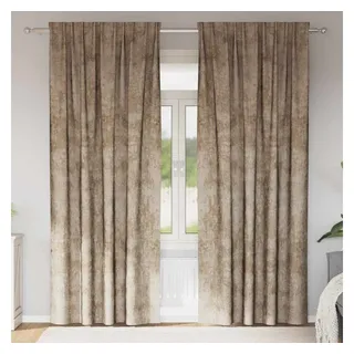 vidaXL Samtvorhang Ösen 140 x 245 cm Beige 2 St.
