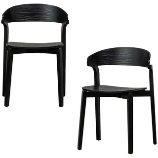 Woood Stuhl Cras Holz schwarz 2er Set
