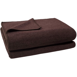 Soft-Fleece-Decke – Polarfleece-Decke mit Häkelstich – flauschige Kuscheldecke – 160x200 cm – 880 dark brown – von ’zoeppritz since 1828’