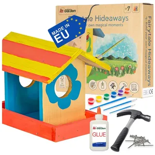 Ita DIY Futterhaus für Vögel zum Zusammenbauen und Bemalen BirdieBuffet - Vogelhaus Komplett Bausatz mit Hammer, Nägeln, Farben zum Bauen und Malen für Kinder - Bastelset für Jungen & Mädchen
