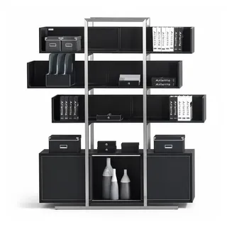 JVmoebel Wandregal Edelstahl Regal für modernes Wohnen mit stilvollem Design, 1-tlg., Made in Europa schwarz