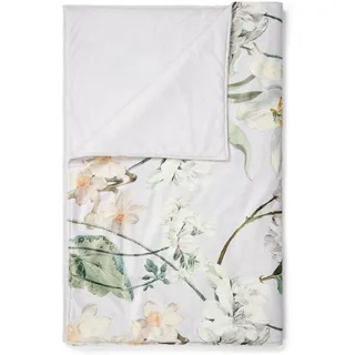 ESSENZA Tagesdecke Rosalee Grau Quilt Überwurf Wohndecke Blumen Blüten Pflanzen Rosen, Größe:135 x 170 cm