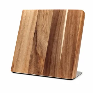 Hanseküche Magnetischer Messerblock - Messerhalter ohne Messer aus Holz Messerbrett, Akazienholz unbestückter magnetisch (Akazie Braun Metallboden, Einseitig)