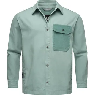 Outdoorhemd RAGWEAR "Garwend", Herren, Gr. XL (54), Normalgrößen, blau (aquablau), Material: 100% Baumwolle, gerade Po-bedeckend, hoch geschlossener Ausschnitt, Krempelärmel,mit Knöpfen,Ärmel mit Ärmelschlitz abgesteppte Kante mit Knöpfen, Hemden, Stylisches Herren Holzfällerhemd mit Brusttasche