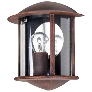 LINDBY Außenwandleuchte Aluminium 26,5 cm E27 spritzwassergeschützt braun
