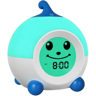 I·CODE Kinder Wecker, Schlaftrainer, Lichtwecker mit Abschaltautomatik | Wake Up Light, Für Jungen Mädchen Teens, Blau