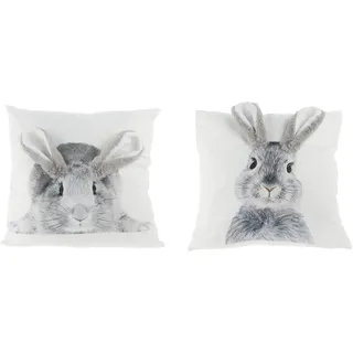 itsisa Deko Kissen Hase Schlappohr 3D 40x40 cm (2er Set) - Sofakissen, Dekokissen, Zierkissen, Ostern, Frühling