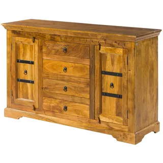 MASSIVMOEBEL24.DE Sideboard Akazie 150 x 89 x 45 cm Braun