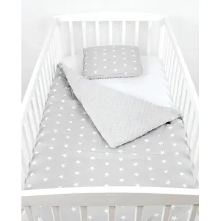 Babydecke BABYLUX Babydecke Krabbeldecke MINKY Kuscheldecke 75x100 cm+KISSEN, BabyLux, 5K. Grau + Sterne grau|weiß