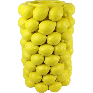 FURNARO Dekovase (1 St), Große Keramikvase mit plastisch gearbeiteten Zitronen gelb