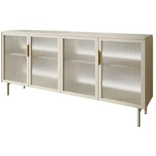lookway Sideboard LINEA 181 x 83 x 39 cm Gold / Weiß
