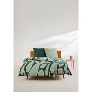 s.Oliver Mako-Satin Grün 155 x 220 cm + 2 x 80 x 80 cm