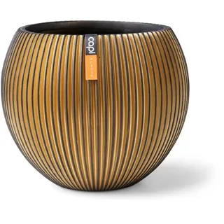 Capi Europe - Gefäß Kugel Groove Black & Gold - 18x15 - Gold - Blumentopf für drinnen - CAPI Indoor - BGVGB102