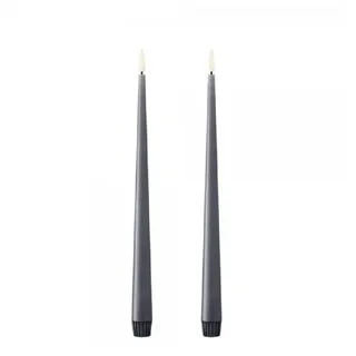 ester & erik LED-Kerze LED Spitzkerze Taper Candle Dark Slate (30cm) (2-teilig)
