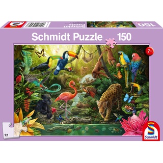 Schmidt Spiele 56456 Urwaldbewohner, 150 Teile Kinderpuzzle, Normal