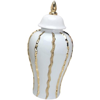 Fonowx Keramikvase, Porzellan, Ingwerglas, Dekoration, Organizer, Tempelglas, Vase mit Deckel