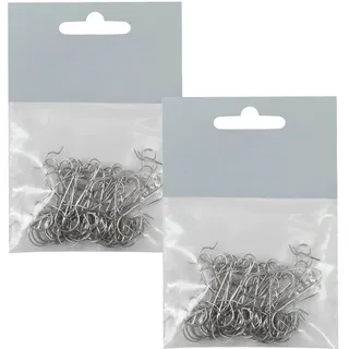 OLShop AG 2er Set Schnellaufhänger Silber für Weihnachtskugeln (2 x 50 Stück), Christbaumkugeln, Weihnachtsschmuck, Aufhänger, Weihnachtsaufhänger, Kugelaufhänger