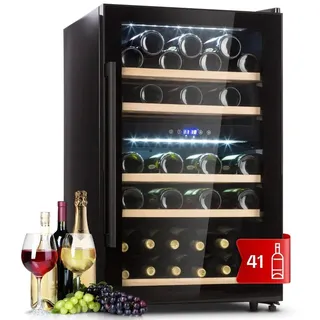 Klarstein Barossa 40 Duo Weinkühlschrank 2 Zonen 41 Flaschen Glastür Touch LED