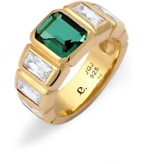 ELLI PREMIUM Ring gold / dunkelgrün / transparent 52