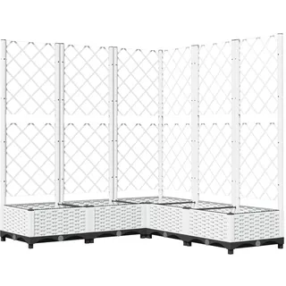 vidaXL Pflanzkübel mit Rankgitter 120 x 120 x 121,5 cm Weiß