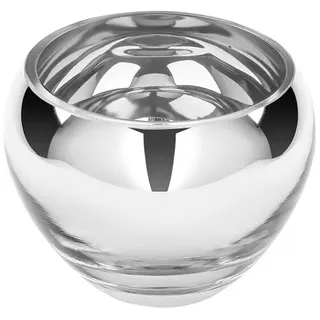 Fink Teelichthalter Colore Glas Silber