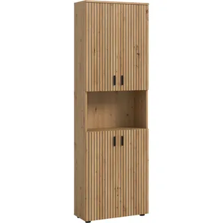 Hochschrank WELLTIME "MANI, Höhe: 192 cm, Paneeloptik, 1 offenes Fach, 8 Fächer", artisan oak nachbildung, B:60cm H:192cm T:30cm, FSC-zertifizierter Holzwerkstoff, Schränke, Hochschrank, Hochschrank, Bad-Hochschrank, Bad-Schrank, Bad, Badezimmer