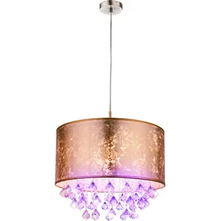GLOBO Hängeleuchte 1-flg. 40 cm rund gold Textil