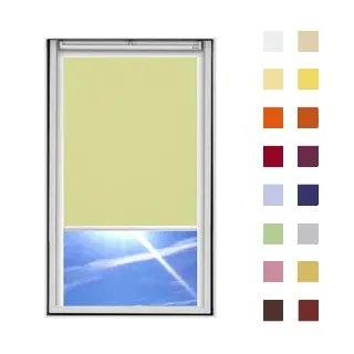 Dachfensterrollo guenstig nach Maß, Stoff Polyester, Farbe hellgruen, mit Kassette oder als Springrollo, weitere 120 Farben im Shop