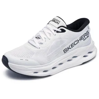 Skechers Herren Max Cushioning Glide Step Advert Hands Free Slip-In-Sneaker, Weiß/Schwarz, 42 EU X-Weit