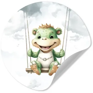 MuchoWow Wandsticker Drache - Tierbaby - Kinder (1 St), Wanddeko Wohnzimmer Schlafzimmer Wandverkleidung, 50x50 cm, Kinder bunt 50 cm x 50 cm x 0.1 cm