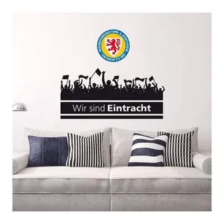 Eintracht Braunschweig Wandtattoo Fußball Wandtattoo Wir sind Eintracht Fans Logo Löwenstadt, Wandbild selbstklebend, entfernbar bunt 120 cm x 110 cm