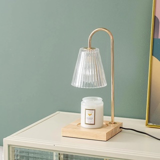 OKYUK Elektrischer Kerzenwärmer Lampe für Duftkerzen, Dimmbarer Kerzenlichtschmelzer Kerzenwachswärmer mit Glühbirne Tmit 2 Glühbirne Kerzenwärmer Lampe, Duftwachslampe für Heimdekoration(klar timer)