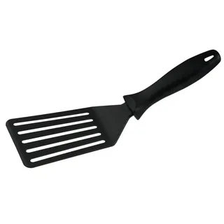 FMprofessional Bratenwender, Schlitzwender aus Kunststoff, praktischer Pfannenwender, handlicher Grillwender, Kunststoff-Bratenheber, vielseitig verwendbarer Pfannenheber (Farbe: Schwarz)