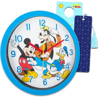 Disney Mickey Mouse Wanduhr, Raumdekor-Set für Kinder, Erwachsene, mit 25,4 cm Mickey und Friends Wanduhr Plus Lesezeichen und mehr, Mickey-Maus-Geschenke
