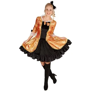 dressforfun Kostüm Prinzessin/Edelfrau, in gold, Gr. S, Kleid, Inkl. süßer Haarschleife, Kleid mit an den Ärmeln und am Ausschnitt schöne Spitzenverzierungen goldfarben S | S