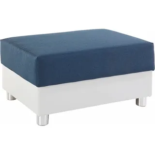 Collection AB Hocker Paris Kunstleder 92 x 42 x 70 cm Blau/Weiß