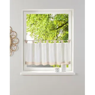 OTTO home Scheibengardine Bitola (1 St), Schlaufen, transparent, Voile, Fertiggardine, transparent weiß 90 cm x 30 cm