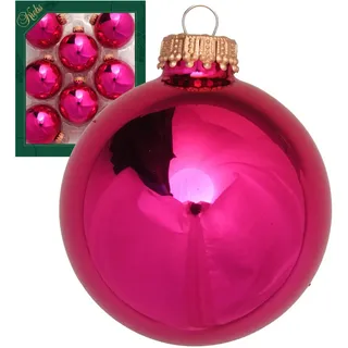 Krebs Glas Lauscha Weihnachtskugeln Uni-Design Florina Rosa 7cm