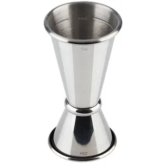 Buddy ́s Bar - Barmaß, 2 cl / 4 cl Doppelmaß, Innenmaße 1 cl / 3 cl, hochwertiges Barmaß, lebensmittelecht, spülmaschinenfest, Jigger zum Abmessen von Zutaten für Cocktails, Edelstahl poliert