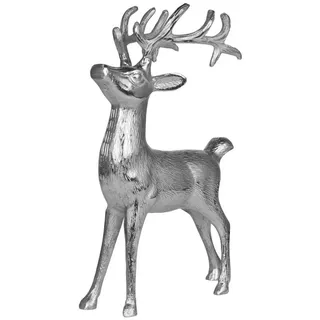 MichaelNoll Dekofigur Hirsch Dekoration - Stehend - Rentier Aluminium Dekofigur XL 38 cm